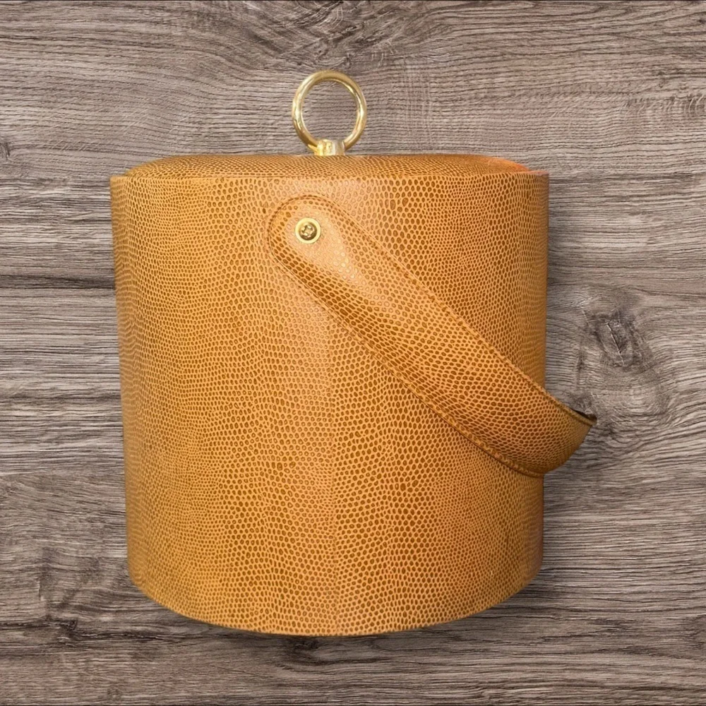 Georges Briard Midcentury Faux Snakeskin Ice Bucket
